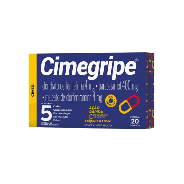 Cimegripe 20 Cápsulas - farmafine.com.br