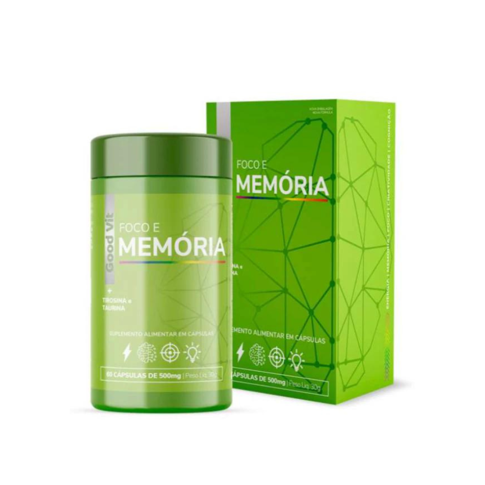 Foco E Memória 500mg 60 Cápsulas - farmafine.com.br