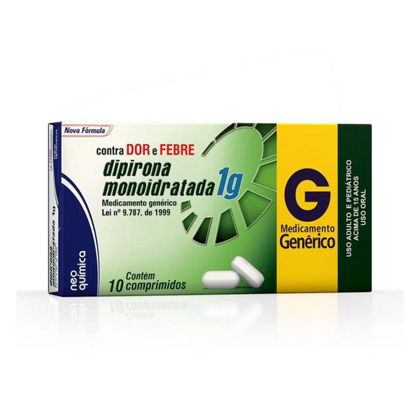 Dipirona 1g 10 Comprimidos - Neo Química - farmafine.com.br