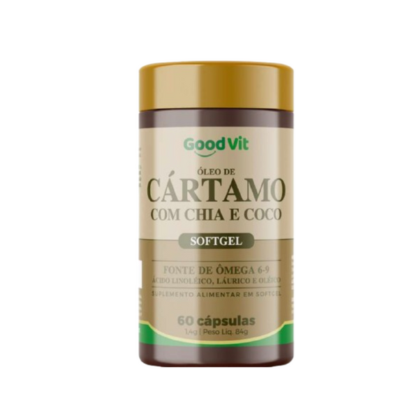 Óleo de Cártamo Chia e Coco 60 Cápsulas
