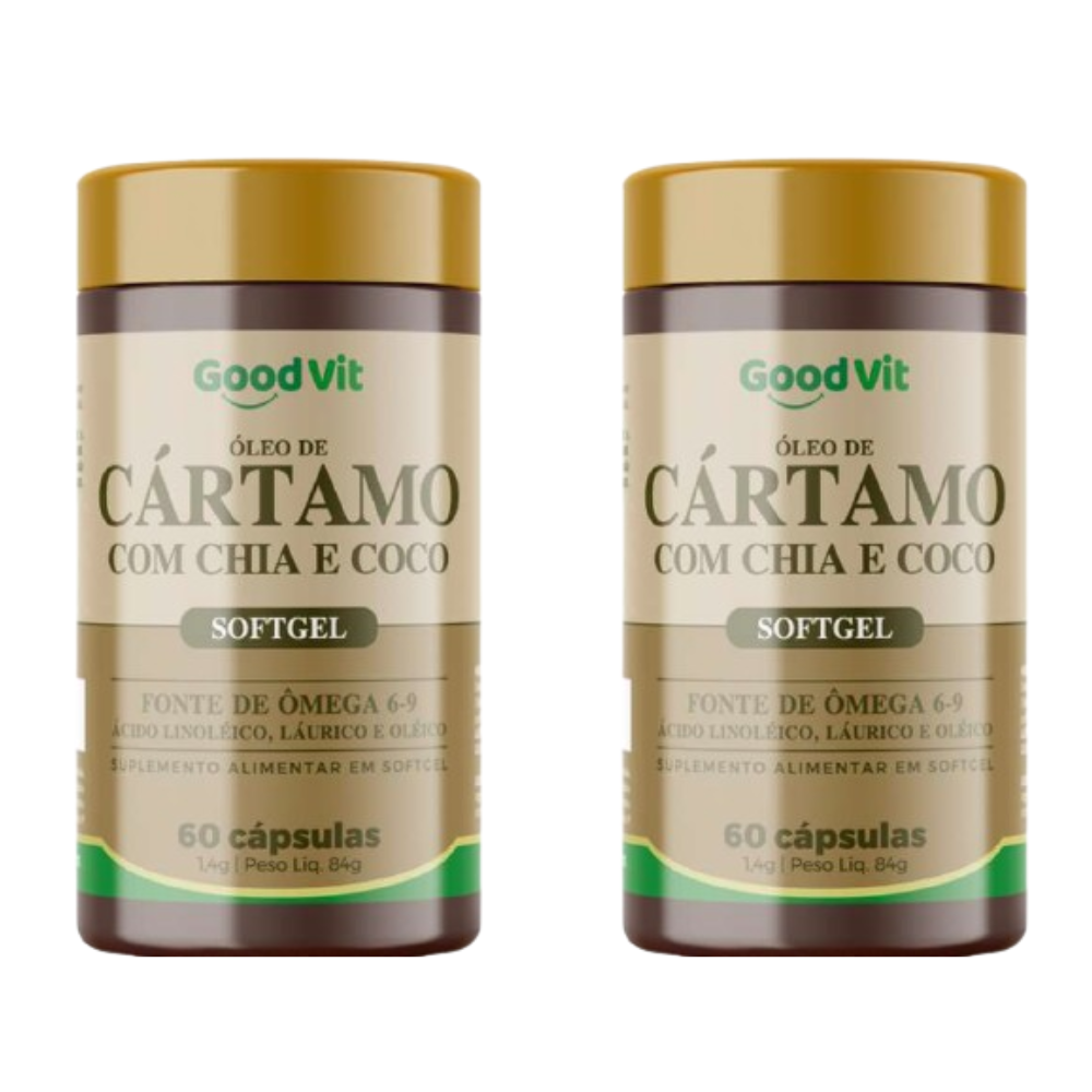 Óleo de Cártamo Chia e Coco 60 Cápsulas