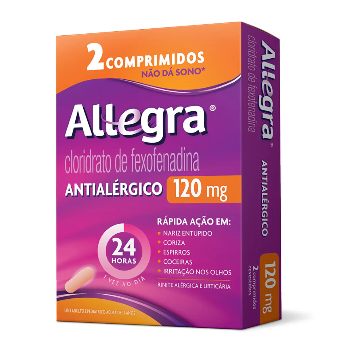 Antialérgico Allegra 120mg Sanofi 2 Comprimidos