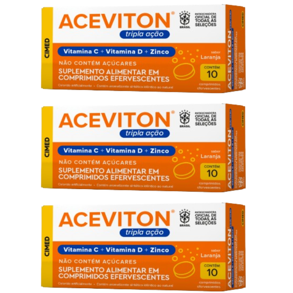 Aceviton Tripla Ação Cimed 10 Comprimidos  Efervescentes