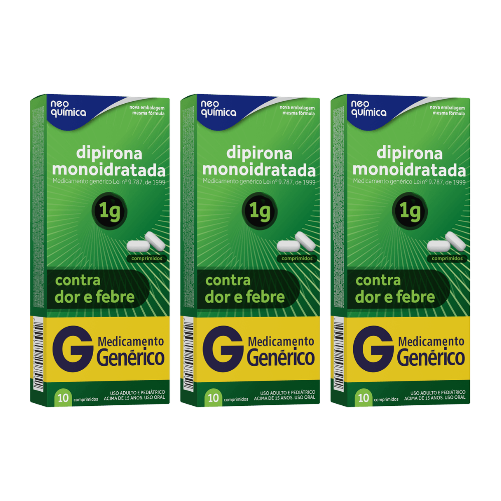 Dipirona Sódica 1gr Neo Quimica 10 Comprimidos
