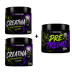 Kit Pré Treino 300g Farmafine + Creatina 100% Pura 300g Farmafine