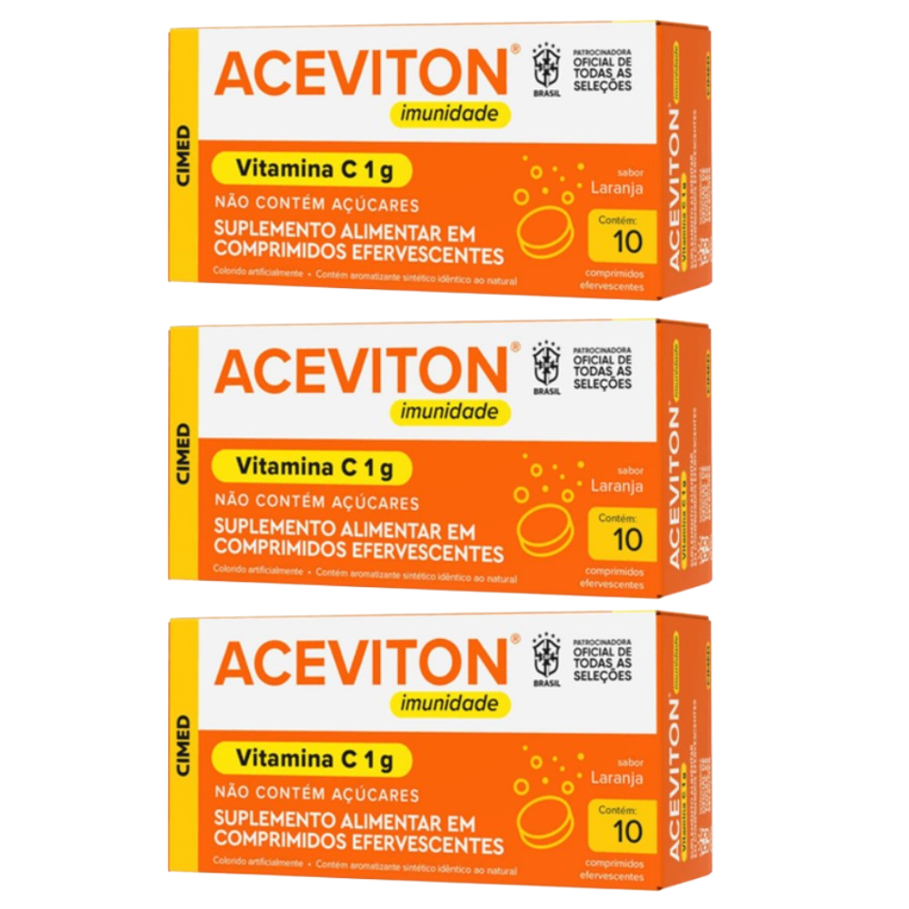 Aceviton Vitamina C 1g Cimed 10 Comprimidos Efervescentes