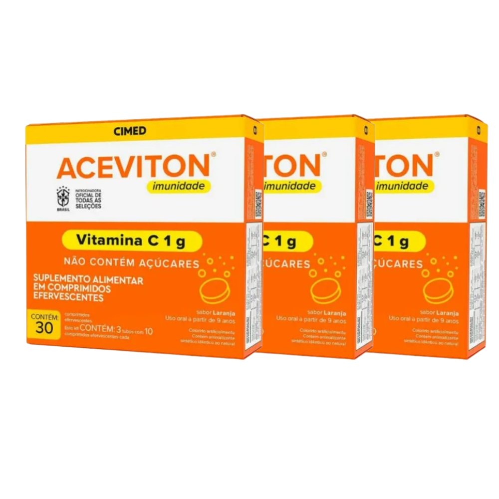 Aceviton Vitamina C 1g Cimed 30 Comprimidos Efervescentes
