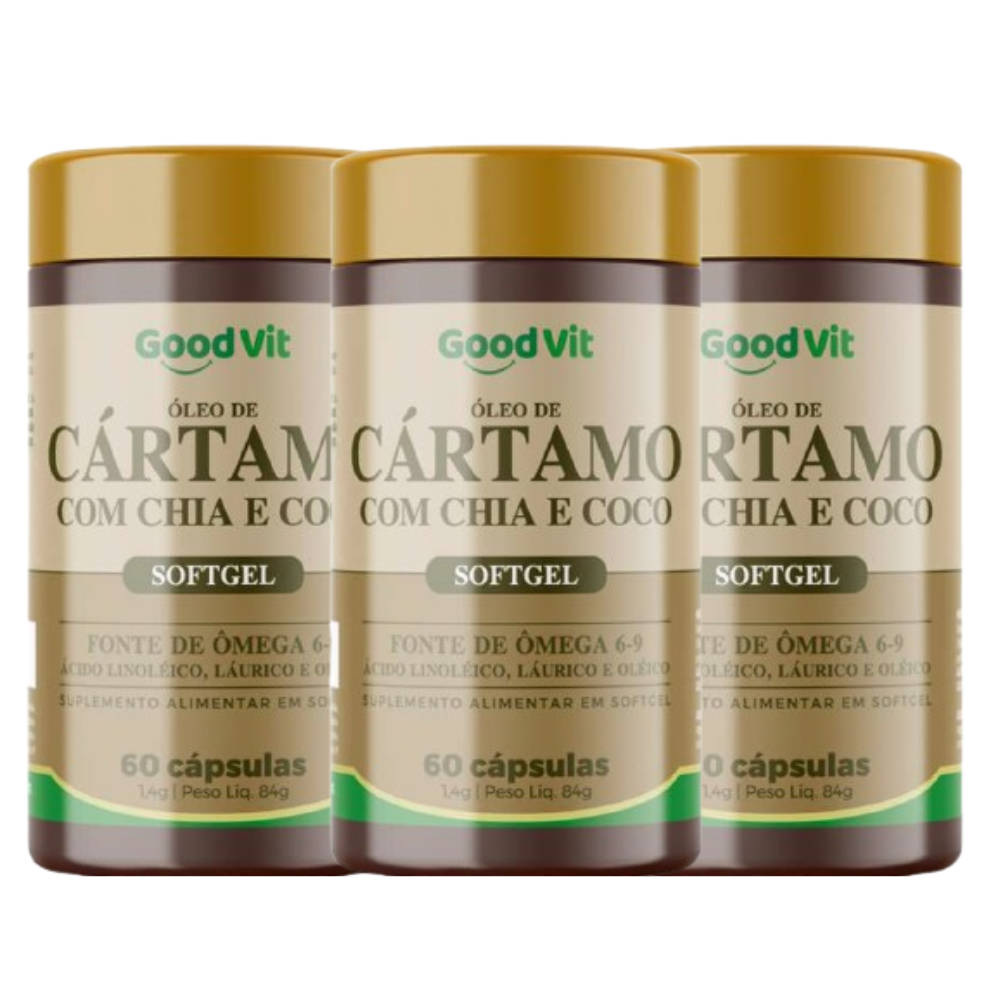 Óleo de Cártamo Chia e Coco 60 Cápsulas