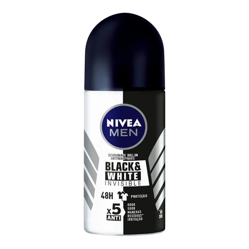 Desodorante Antitranspirante Roll On Nivea Men Black&White Invisible 50ml