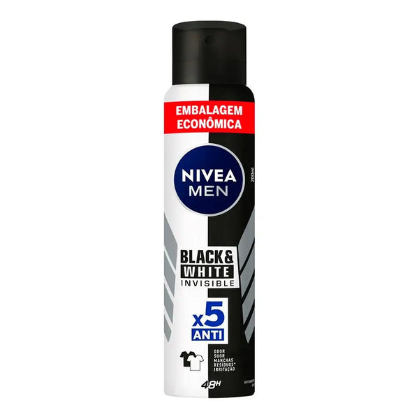 Desodorante Antitranspirante Aerossol Nívea Men Black&White Invisible 200ml