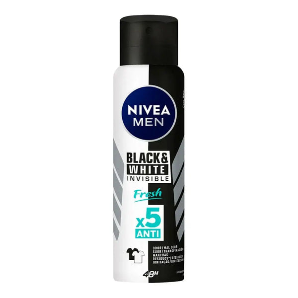 Desodorante Antitranspirante Aerossol Nivea Men Black & White Invisible Fresh 150ml