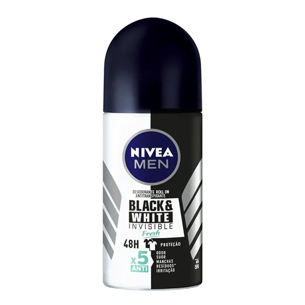 Desodorante Antitranspirante Roll On Nivea Men Black & White Invisible Fresh 50ml