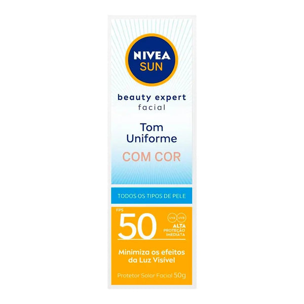 Protetor Solar Facial Nivea Sun Beauty Expert FPS50 Com Cor 50g