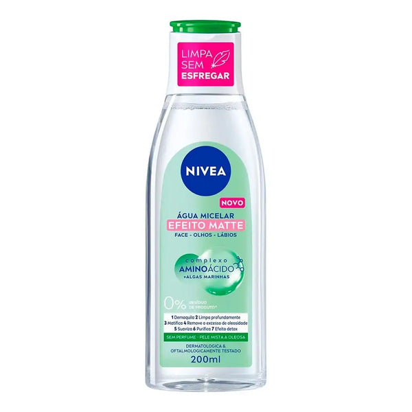 Água Micelar Nivea Micellair Solução De Limpeza 7 Em 1 Efeito Matte 200ml