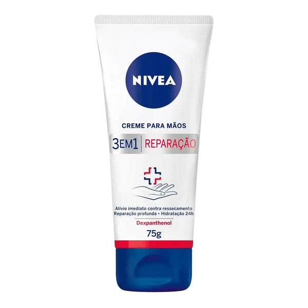 Creme Para as Mãos Nivea Hand 3 em 1 Reparação Nutrição 75g