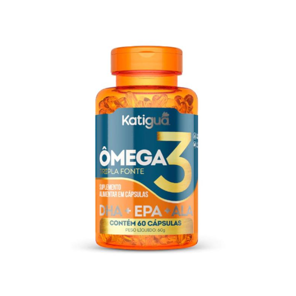 Ômega 3 Tripla Fonte Dha + Epa + Ala 1000Mg Katiguá Com 60 Cápsulas Gel