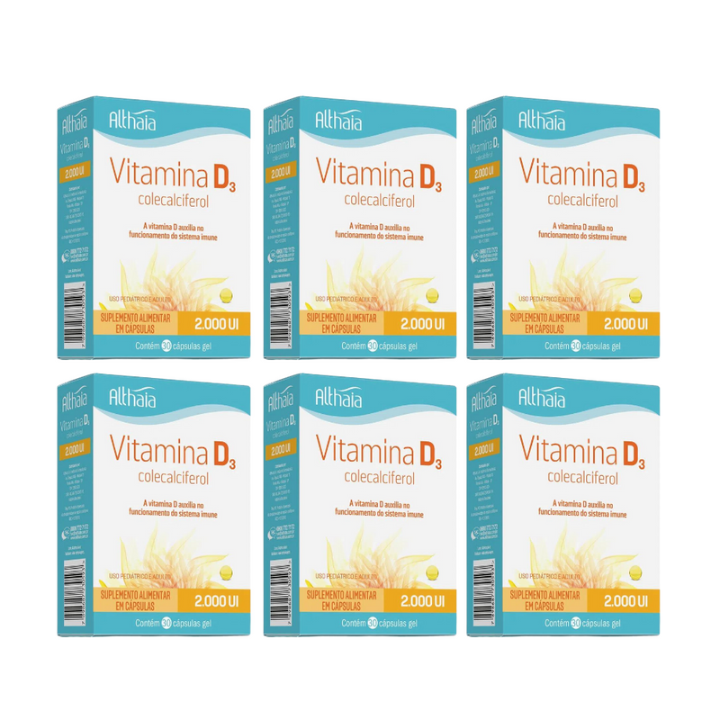 Kit 6 Vitamina D3 Althaia 2.000ui 30 Cápsulas - farmafine.com.br