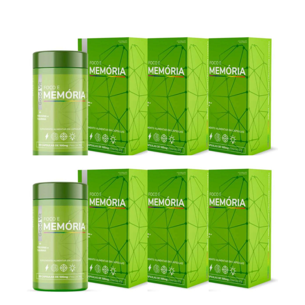 Foco E Memória 500mg 60 Cápsulas - farmafine.com.br