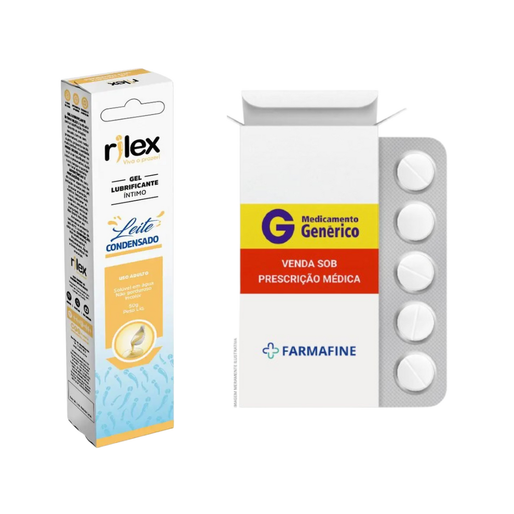 Kit Tadalafila Eurofarma 20mg + Gel Lubrificante Rilex Leite Condensado 50g