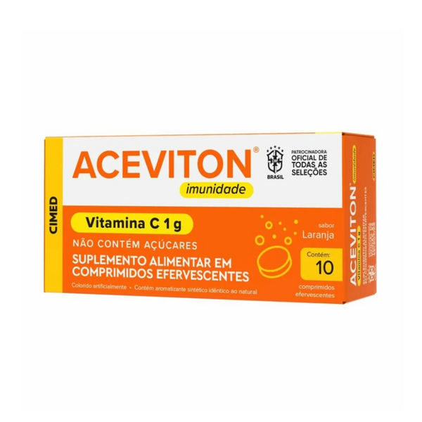 Vitamina C 1G Aceviton Zinco 10 Comprimidos Efervescentes