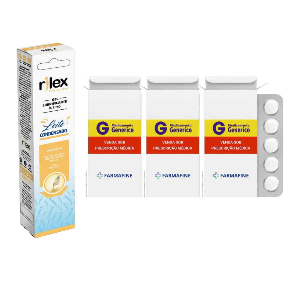 Kit Tadalafila Eurofarma 20mg + Gel Lubrificante Rilex Leite Condensado 50g