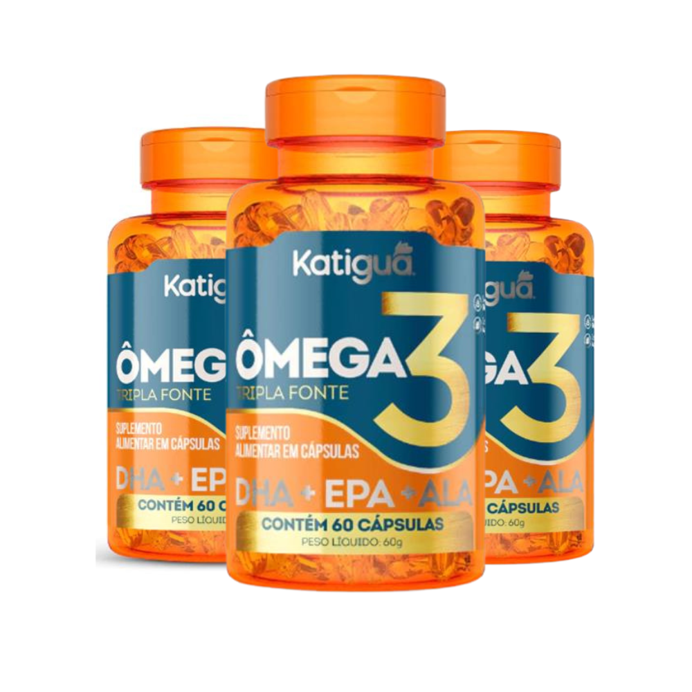 Ômega 3 Tripla Fonte Dha + Epa + Ala 1000Mg Katiguá Com 60 Cápsulas Gel