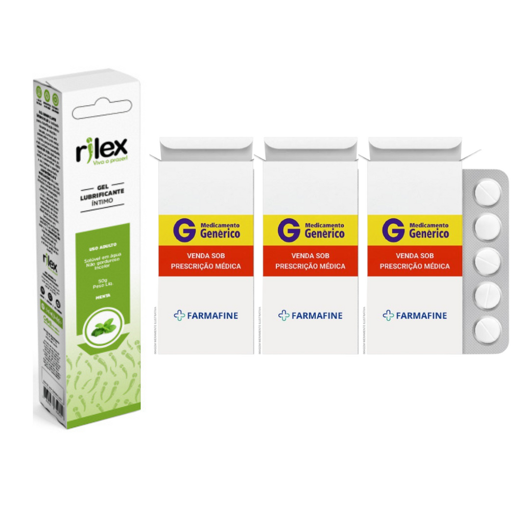 Kit Tadalafila Eurofarma 20mg + Gel Lubrificante Rilex Menta 50g