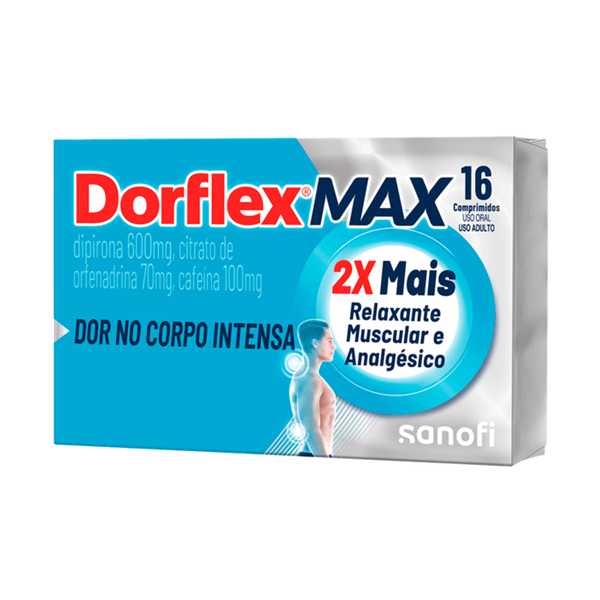 Dorflex Max 600mg Analgésico e Relaxante Muscular 16 Comprimidos