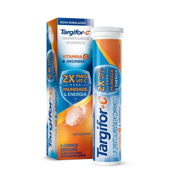 Vitamina C 1g Targifor com Arginina 16 Comprimidos Efervescentes