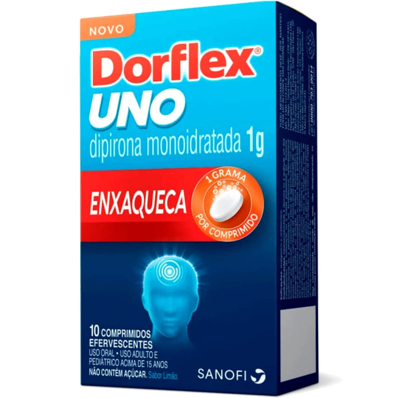 Analgésico Dorflex Uno 1g Enxaqueca 10 Comprimidos Efervescentes