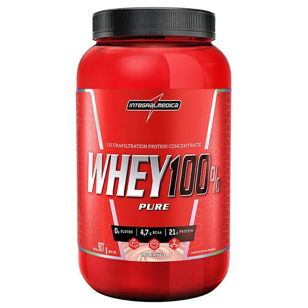 Whey 100% Pure - Morango - Pote 900 g