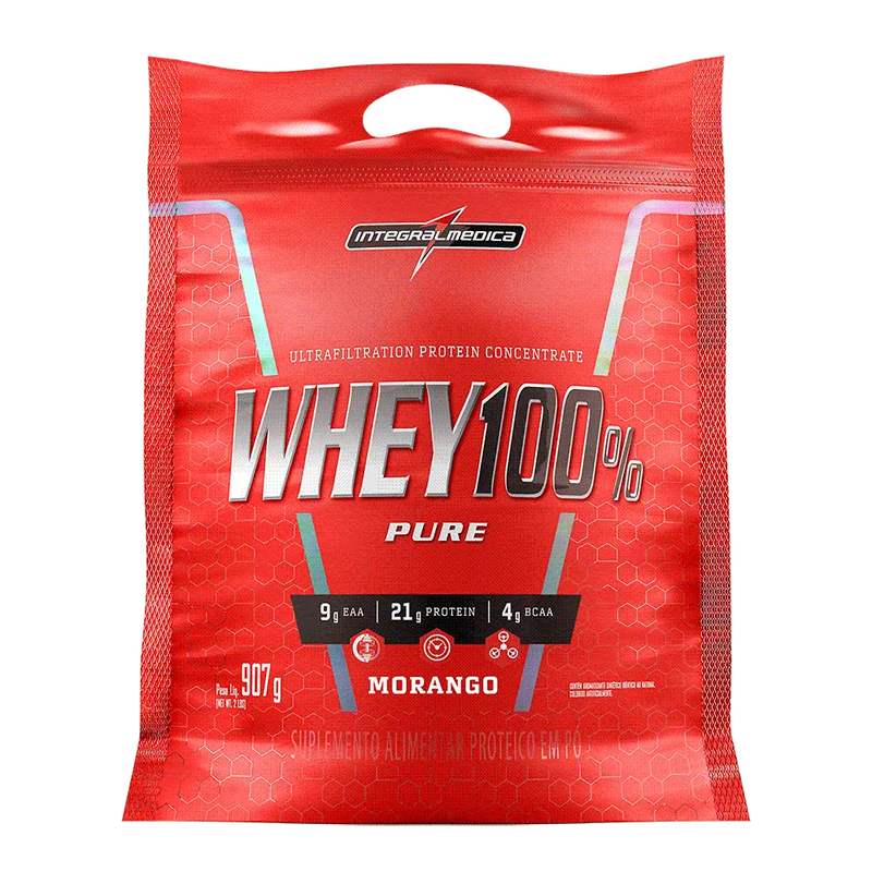 Im Whey 100% Pure Morango Integralmedica 900g