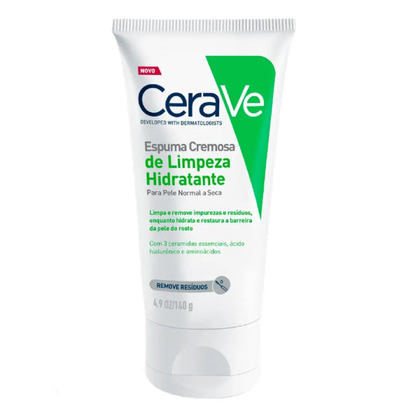 Espuma Cremosa para Limpeza Hidratante CeraVe para Pele Normal a Seca 140g