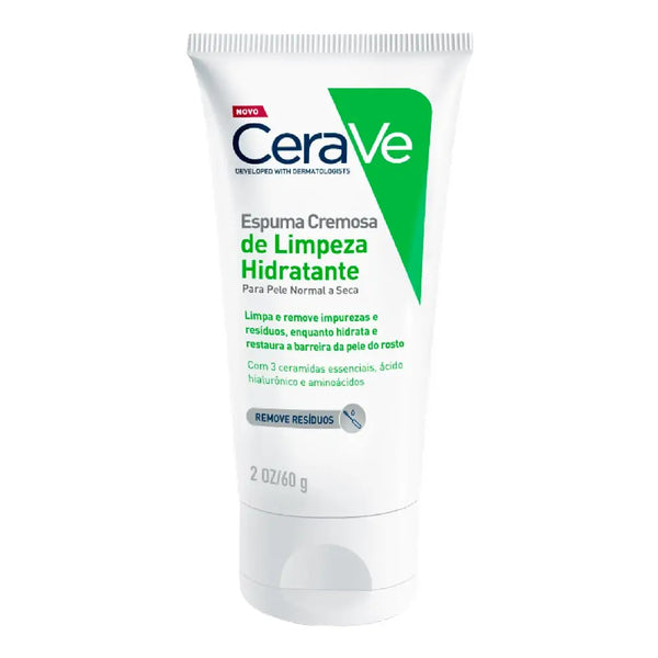 Espuma Cremosa para Limpeza Hidratante CeraVe para Pele Normal a Seca 60g