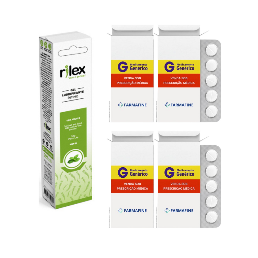 Kit Tadalafila Eurofarma 20mg + Gel Lubrificante Rilex Menta 50g