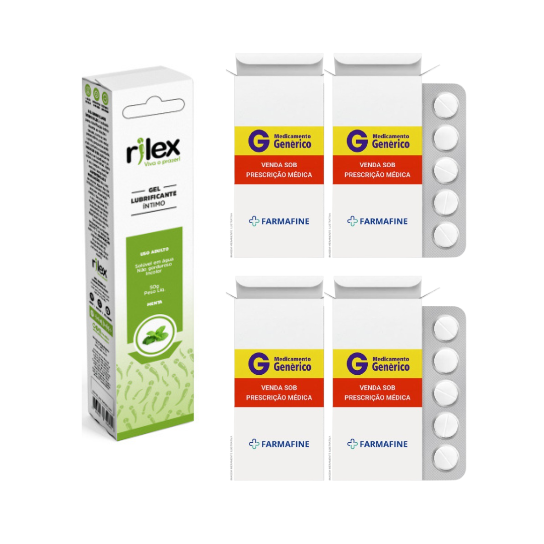 Kit Tadalafila Eurofarma 20mg + Gel Lubrificante Rilex Menta 50g