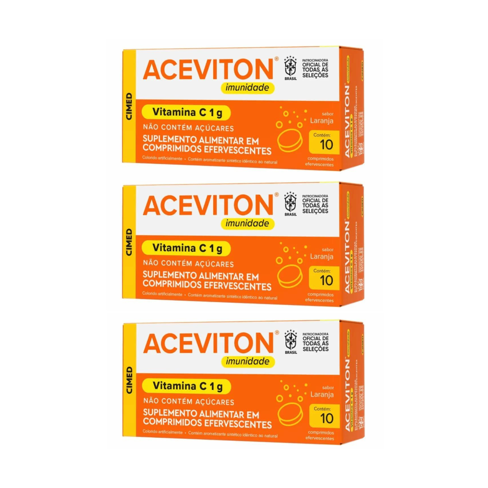 Vitamina C 1G Aceviton Zinco 10 Comprimidos Efervescentes