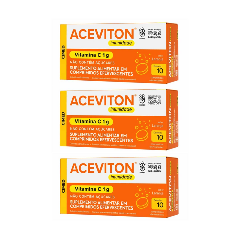 Vitamina C 1G Aceviton Zinco 10 Comprimidos Efervescentes