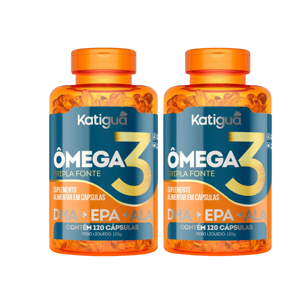 Ômega 3 Tripla Fonte Dha + Epa + Ala 1000Mg Katiguá Com 120 Cápsulas Gel