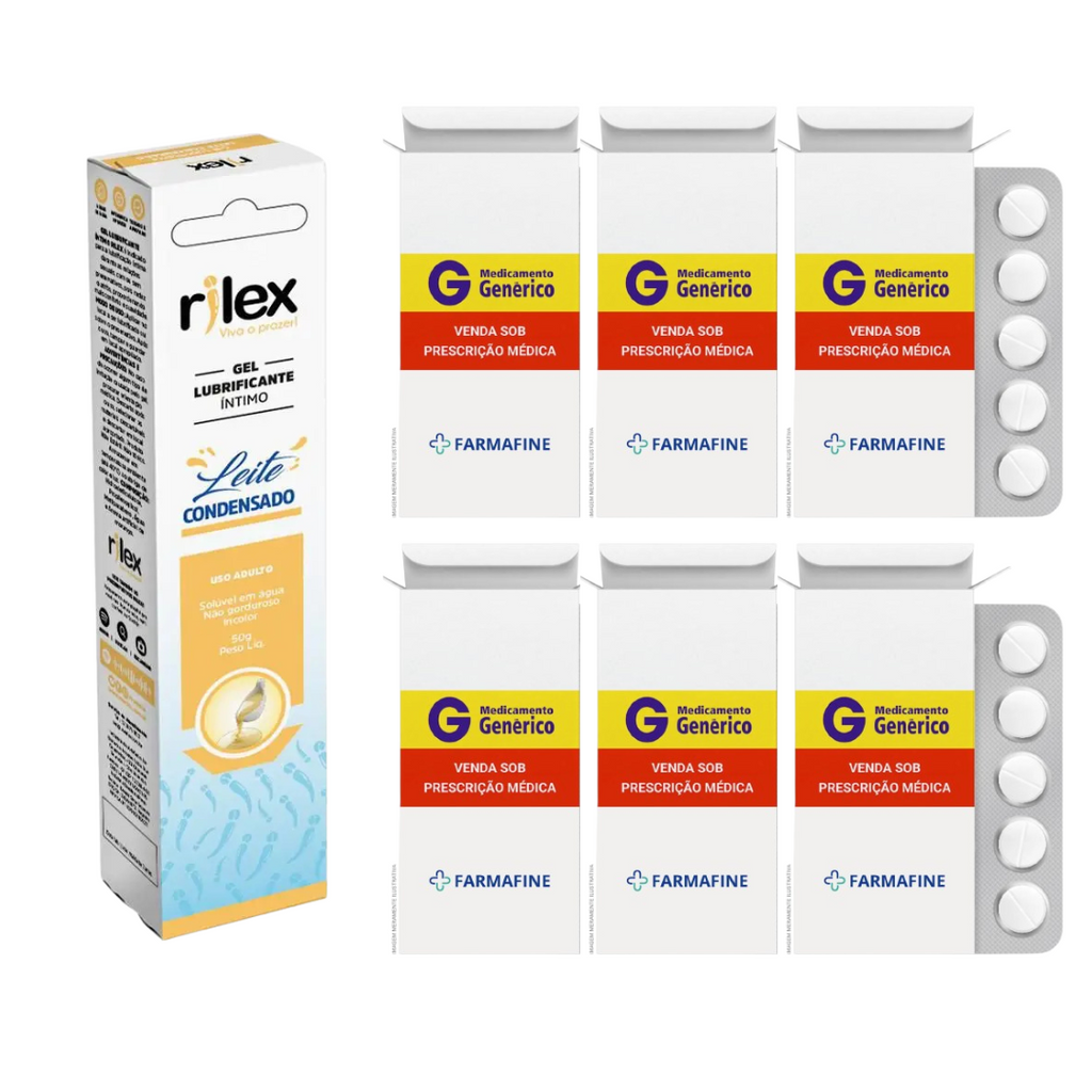 Kit Tadalafila Eurofarma 20mg + Gel Lubrificante Rilex Leite Condensado 50g