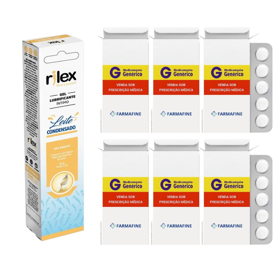 Kit Tadalafila Eurofarma 20mg + Gel Lubrificante Rilex Leite Condensado 50g