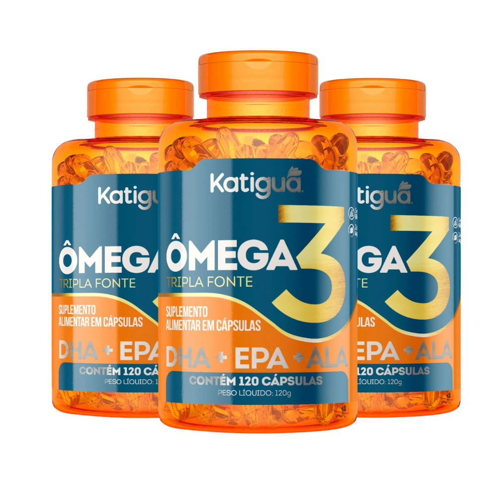 Ômega 3 Tripla Fonte Dha + Epa + Ala 1000Mg Katiguá Com 120 Cápsulas Gel