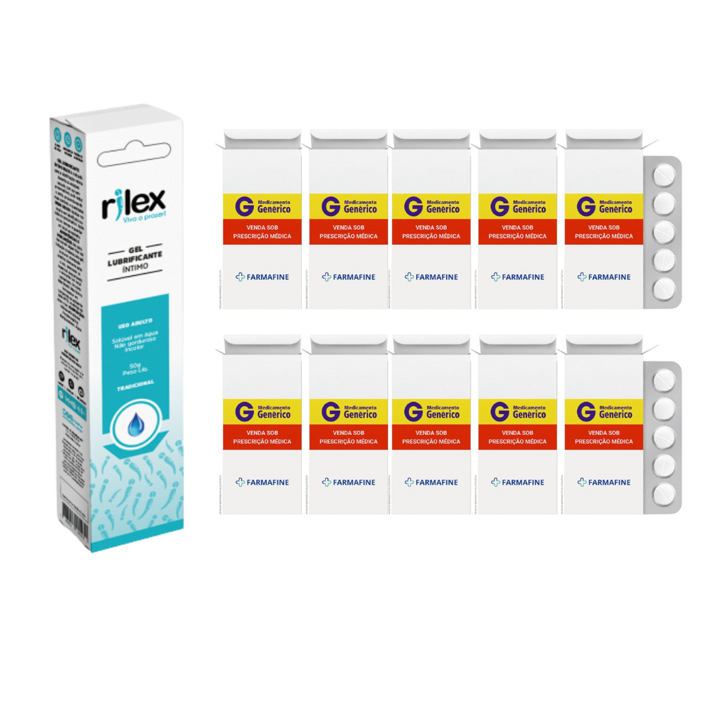 Kit Tadalafila Eurofarma 20mg + Gel Lubrificante Rilex Tradicional 50g