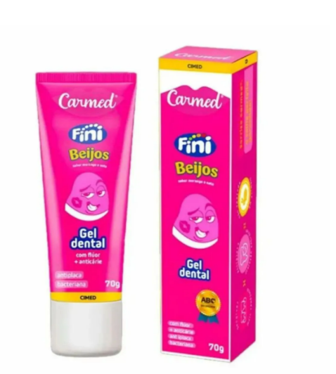 Carmed Fini Gel Dental Com Fluor Sabor Beijos Cimed 70g