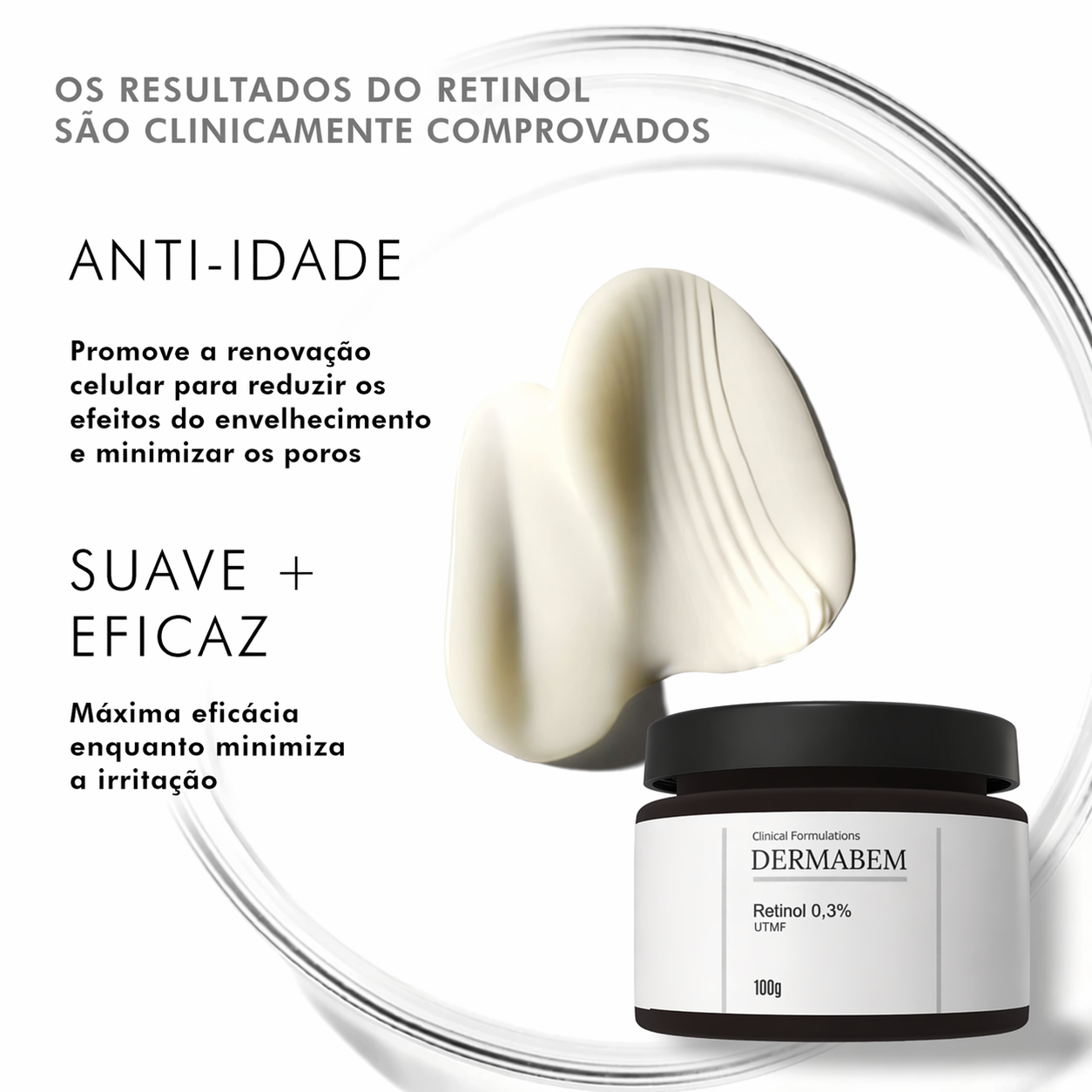 Retinol 0,3% Creme Facial Anti-idade Dermabem Clinical Formulations 100g