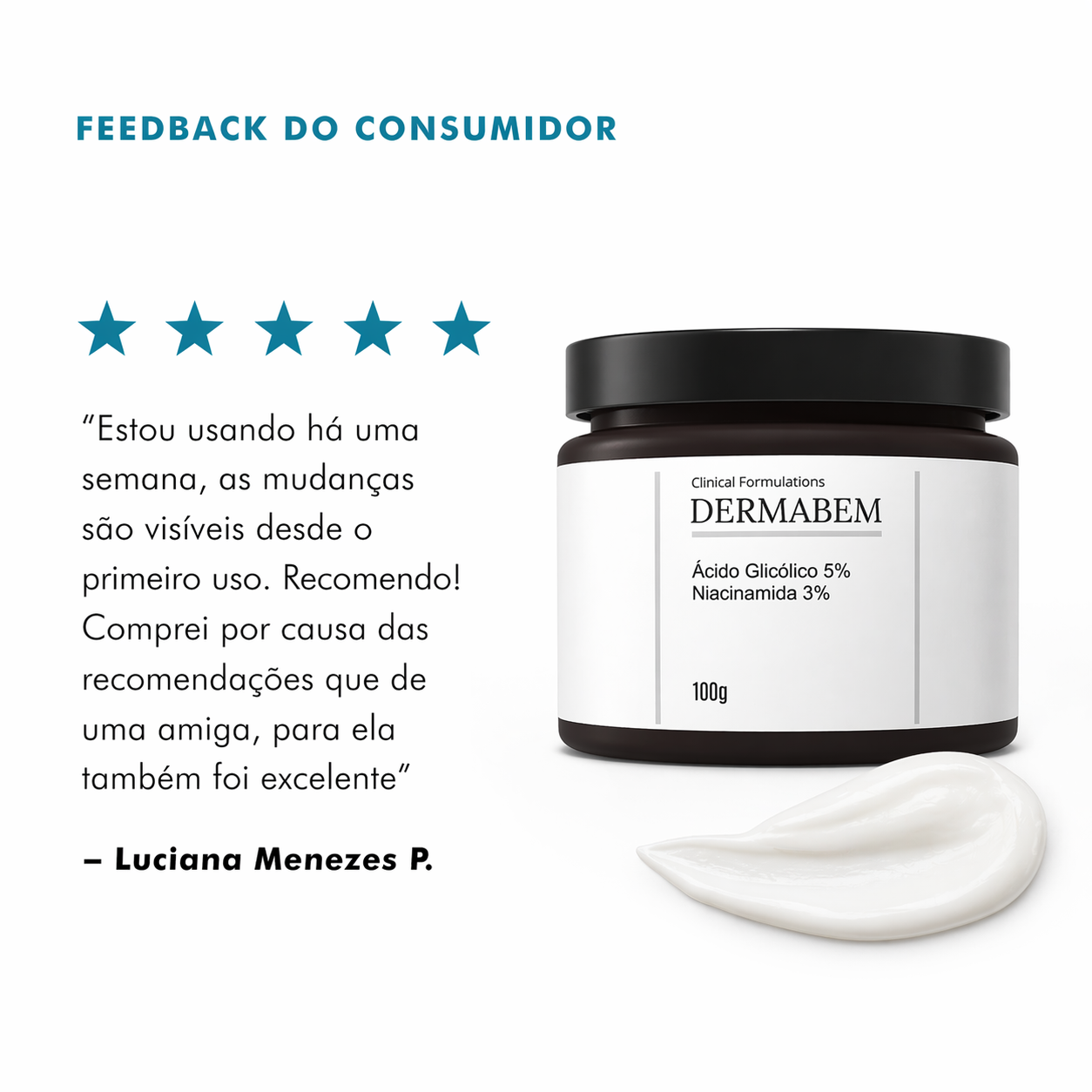 Ácido Glicólico Creme Facial Dermabem Clinical Formulations 100g