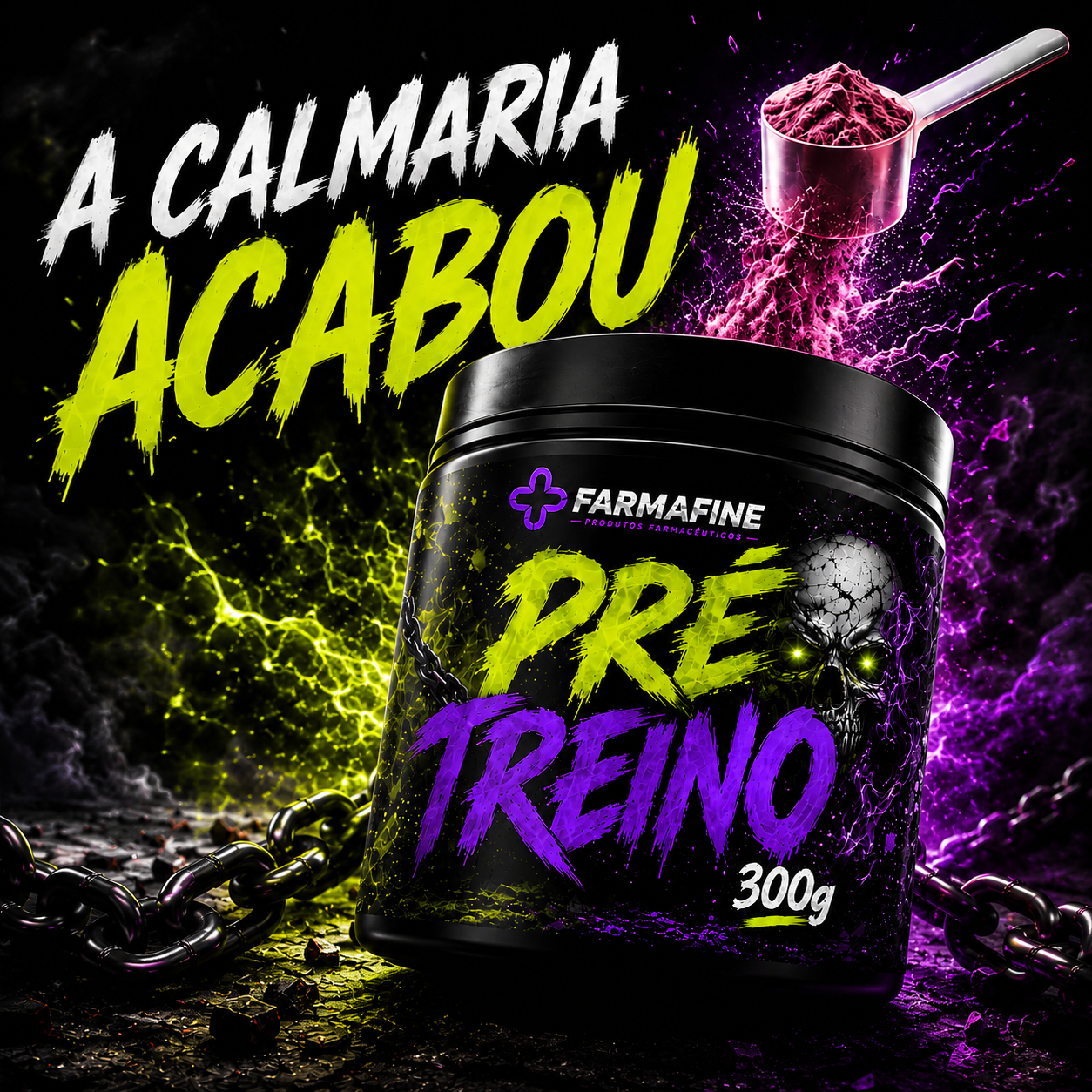 Pré-Treino Farmafine 300g | Com Beterraba, Beta-Alanina, L-Arginina, Taurina, Gengibre, Guaraná e L-Tirosina