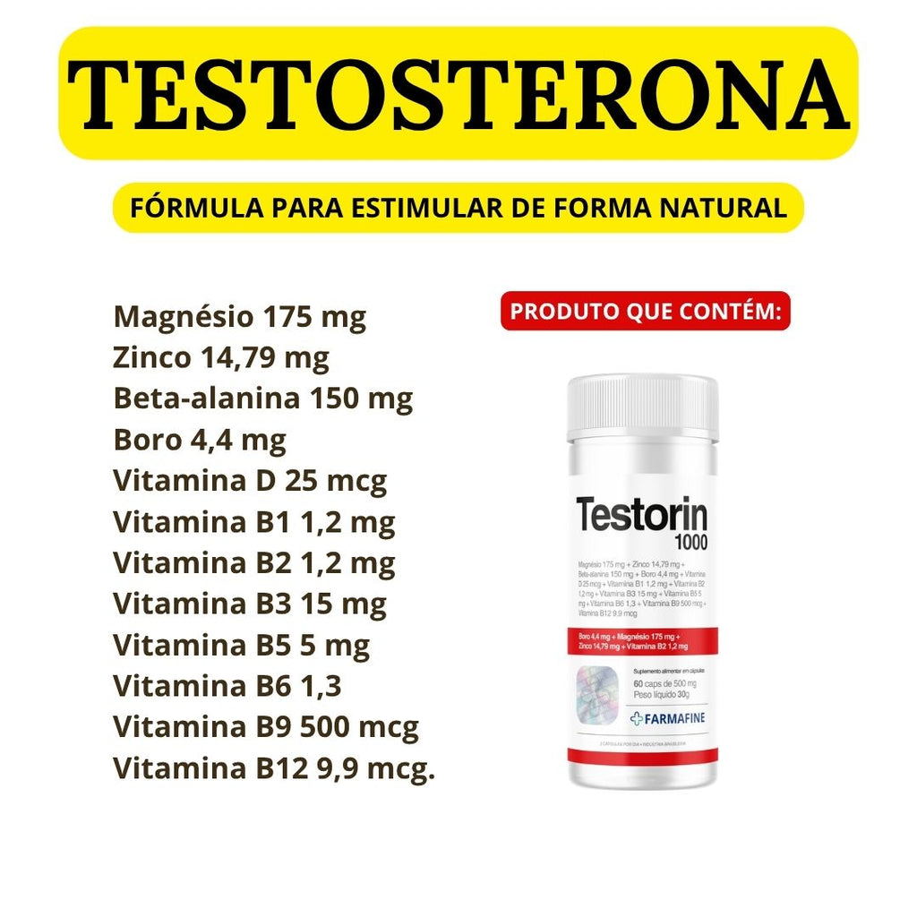 Testorin1000 Com 60 Cápsulas Revestida
