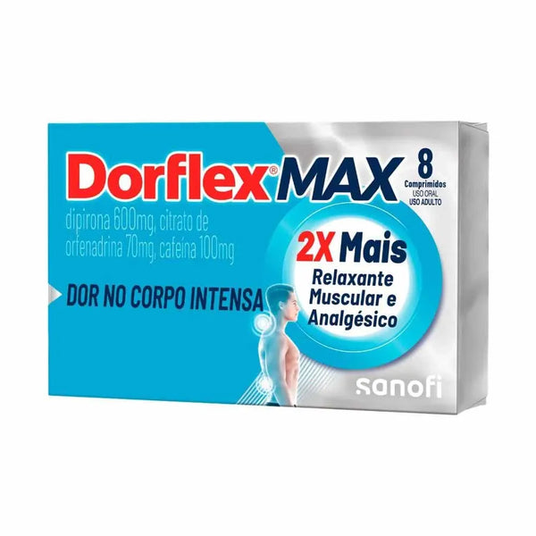 Dorflex Max 600mg Analgésico e Relaxante Muscular 8 Comprimidos