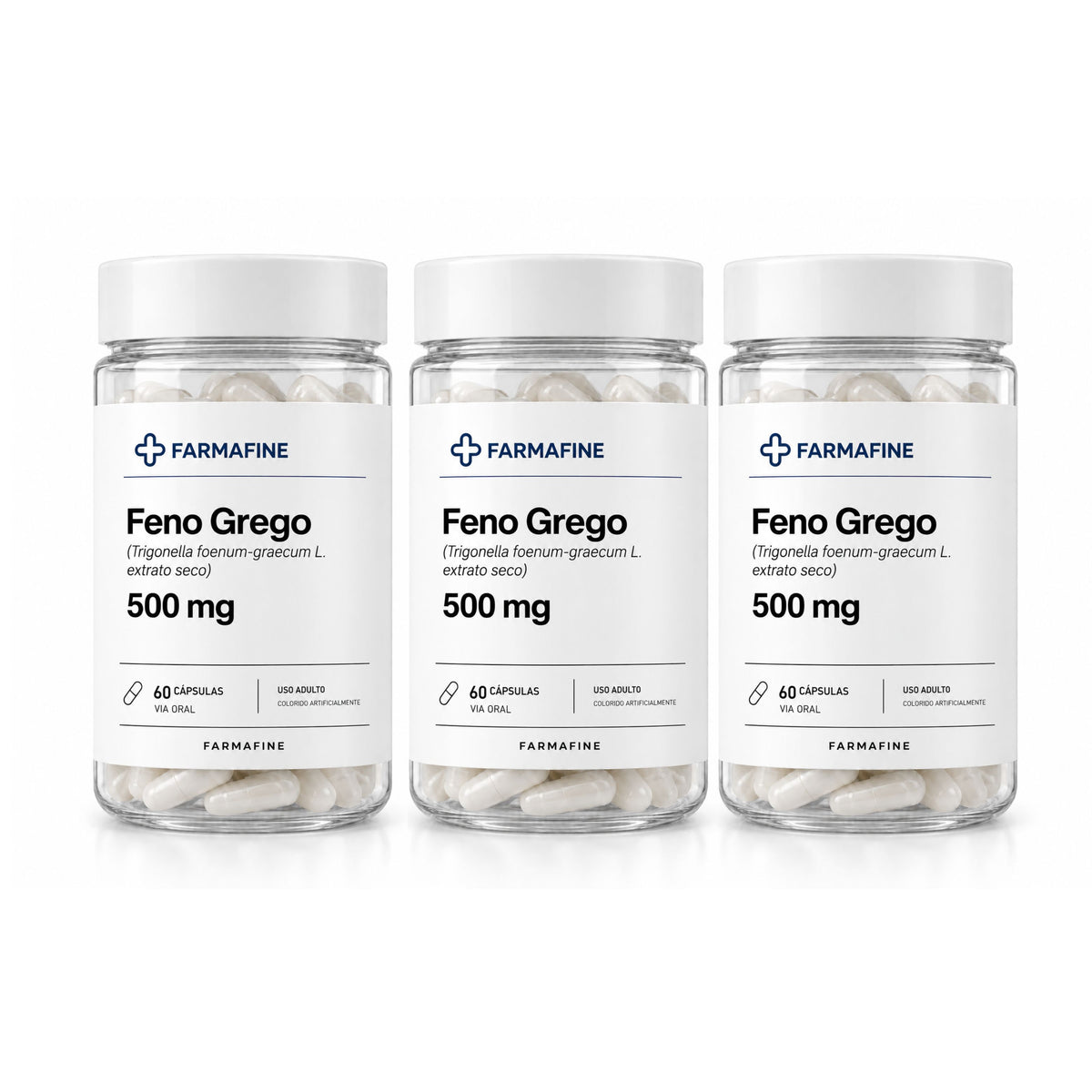 Feno Grego 500mg Farmafine 60 Cápsulas | Laboratório Farmafine